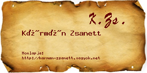 Kármán Zsanett névjegykártya